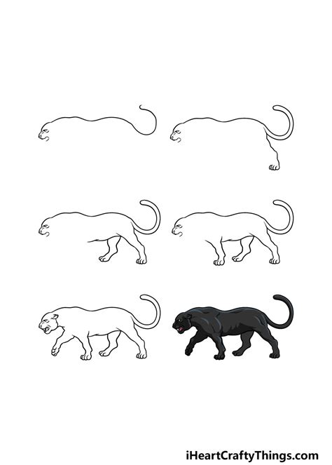 drawing of a panther|easy thing to draw panther.